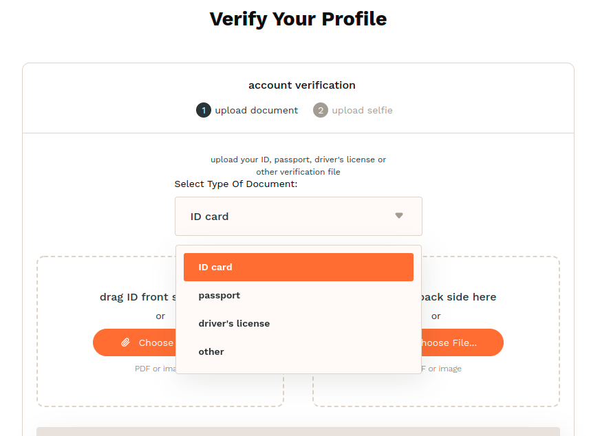 Verification document type