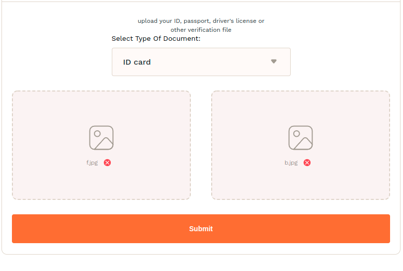 Verification document submit